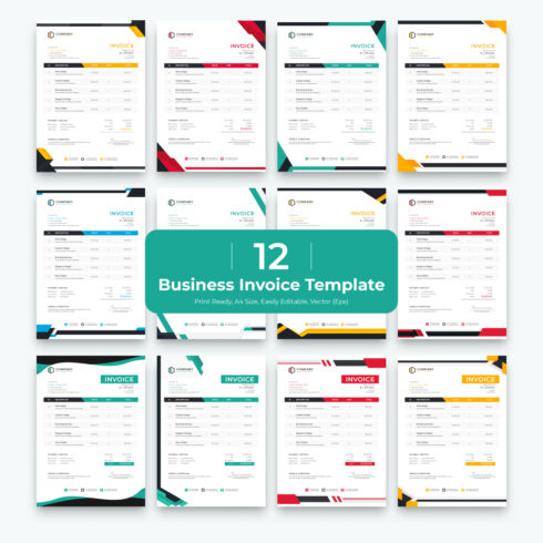 Unique abstract style business invoice Bundle cover image.