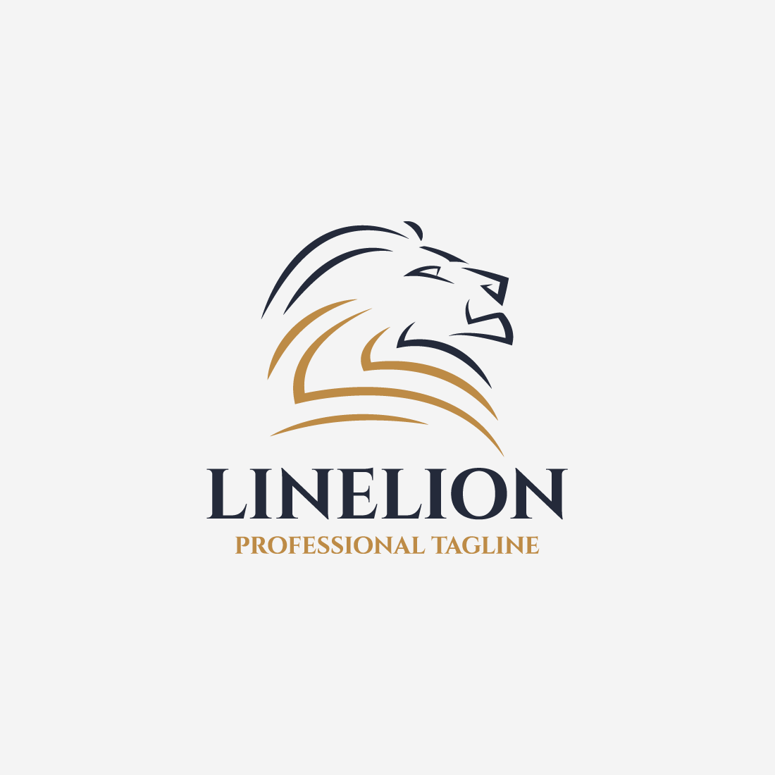 Line Lion Animal Logo preview image.