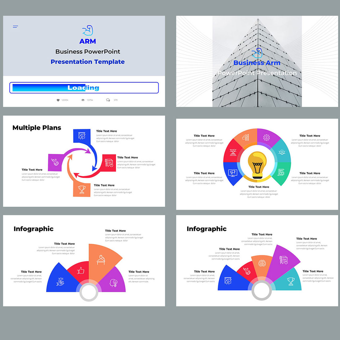 Business Arm Info-graphic Presentation Template preview image.