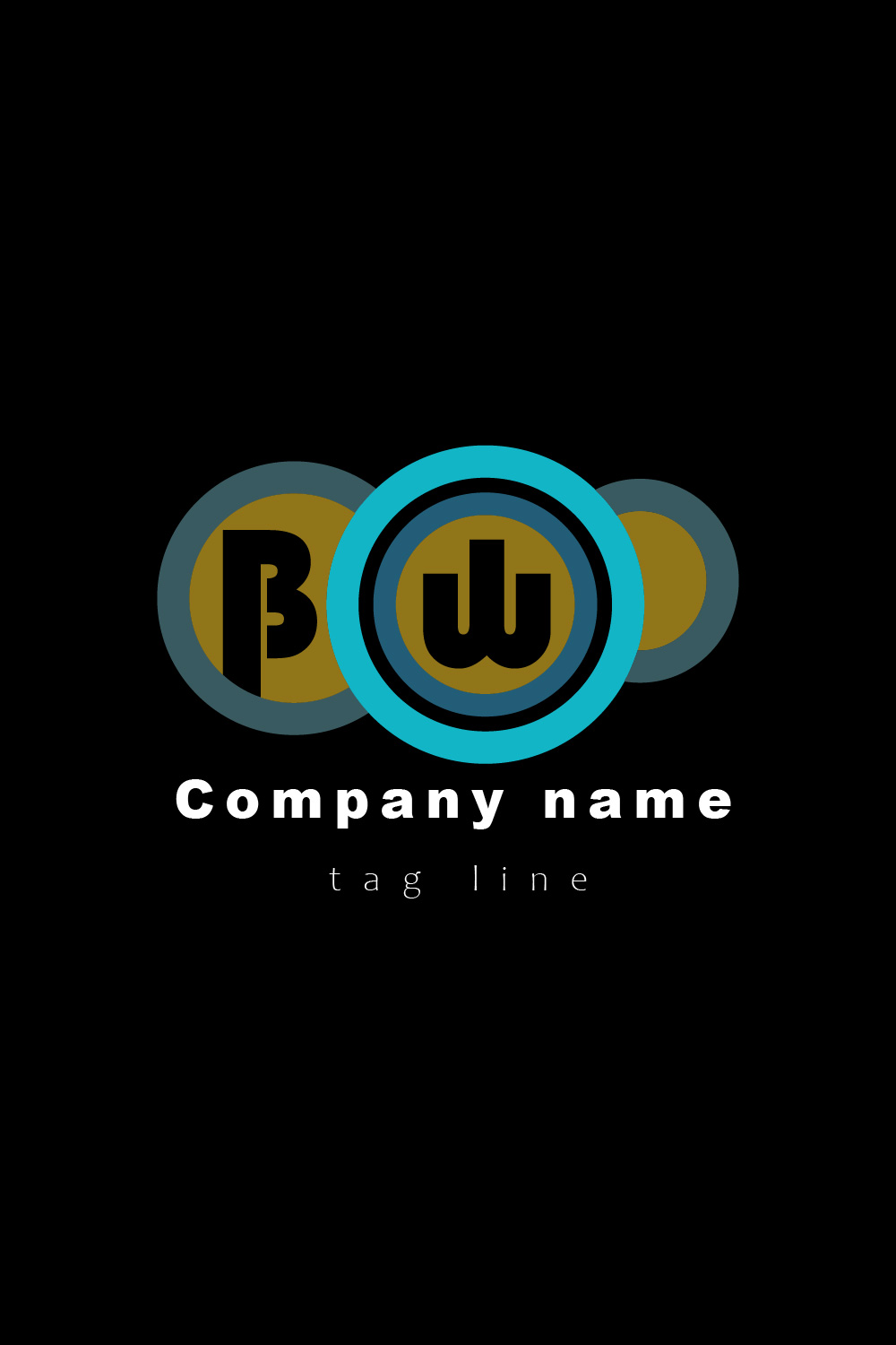 BW logo design pinterest preview image.