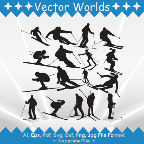 Skiing SVG Vector Design cover image.