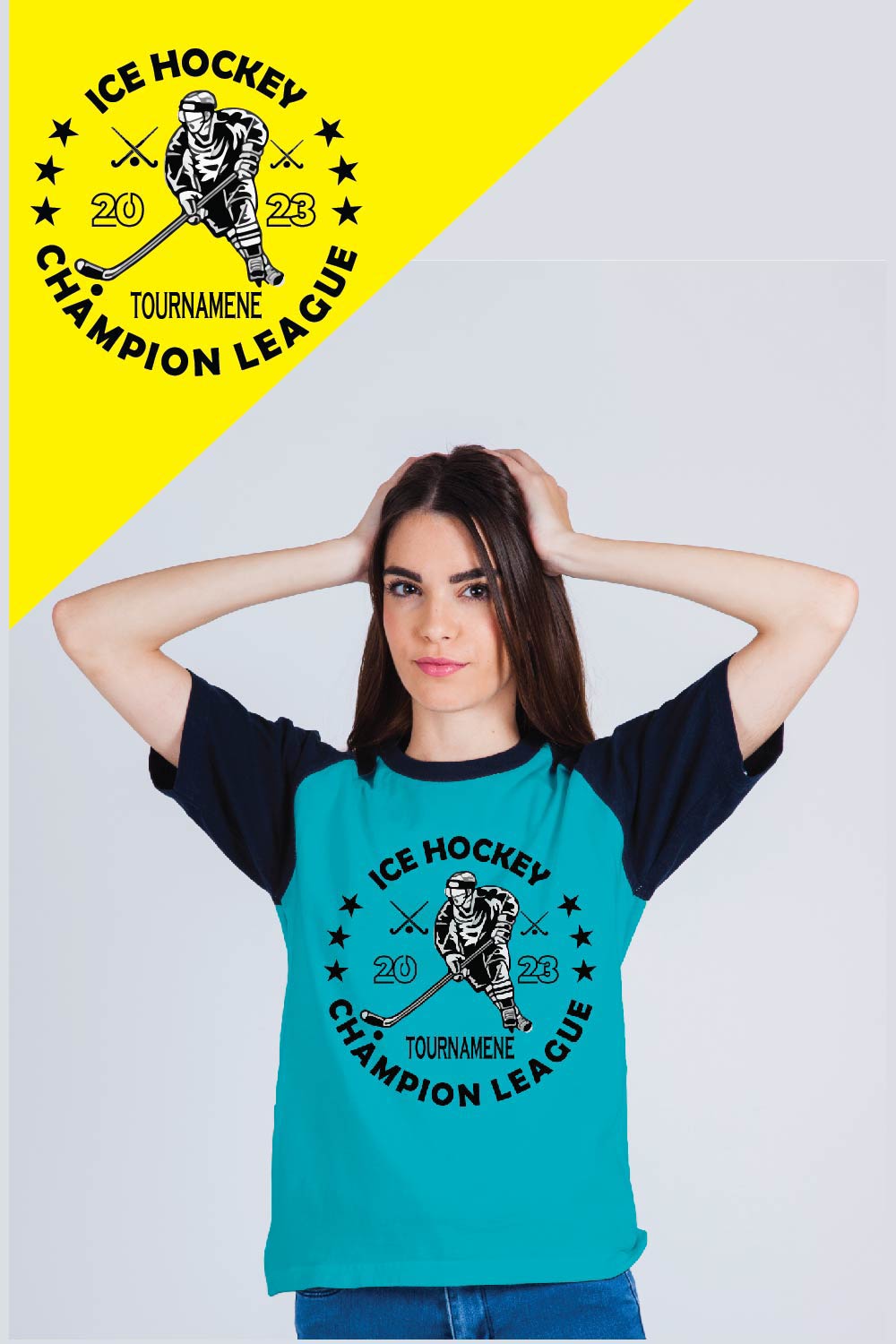 T-shirt Hockey Basketball design pinterest preview image.