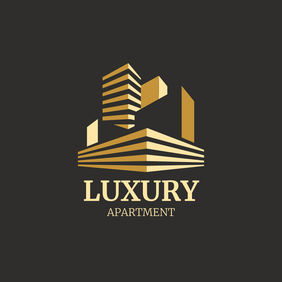 Gold Geometric Luxury Real Estate Logo preview image.