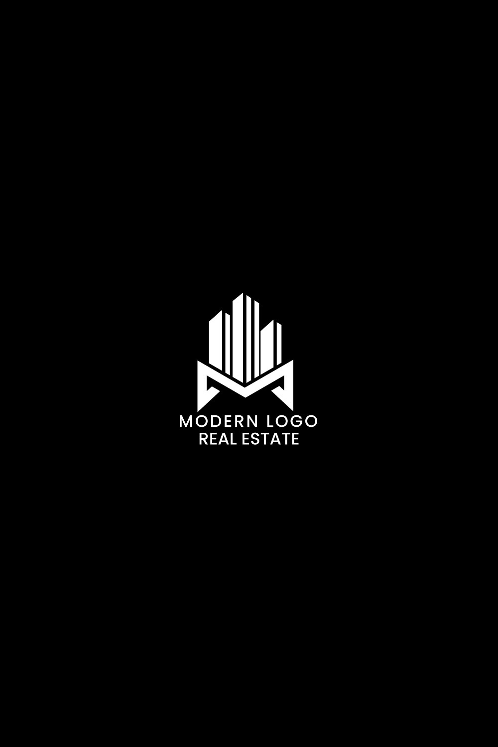M Letter Real estate Unique logo design pinterest preview image.
