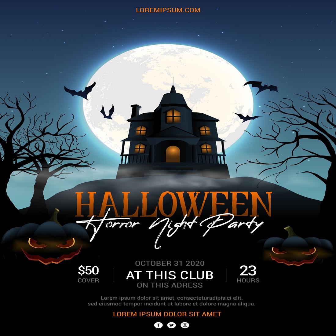 realistic halloween party poster 757