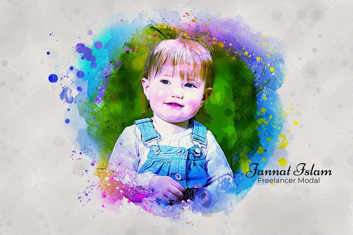 realistic watercolor portrait art photo effect 7 162