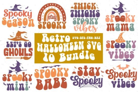 retro halloween svg bundle craft bundle 219