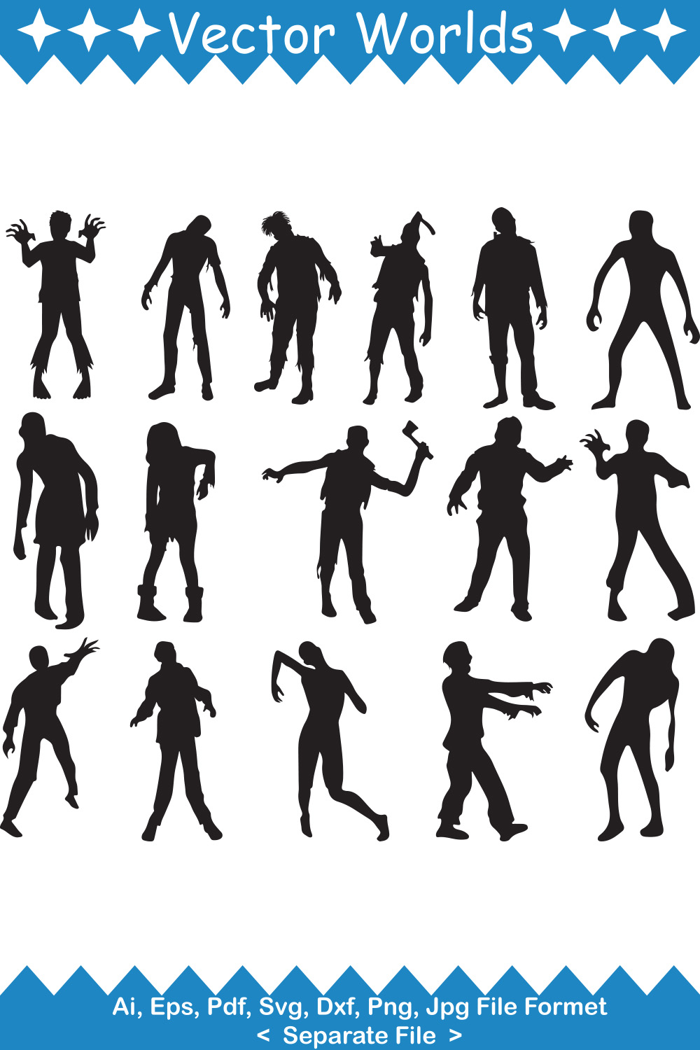 Zombie Boys SVG Vector Design pinterest preview image.