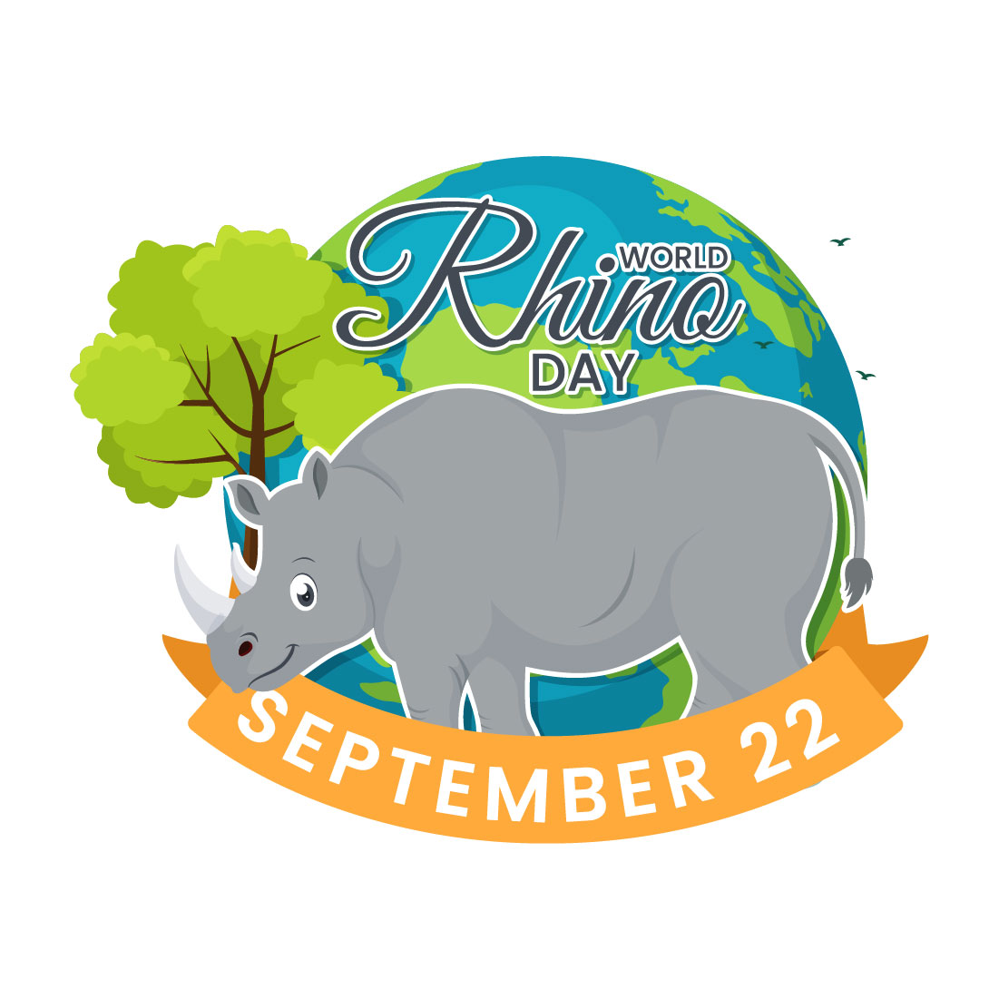 13 World Rhino Day Vector Illustration preview image.