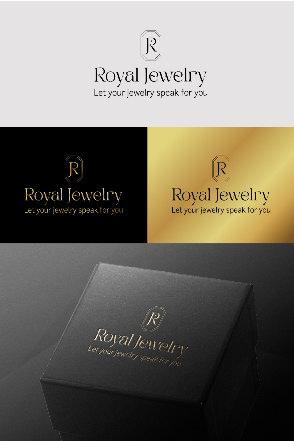 R logo, Jewelry logo, Royal Jewelry logo pinterest preview image.