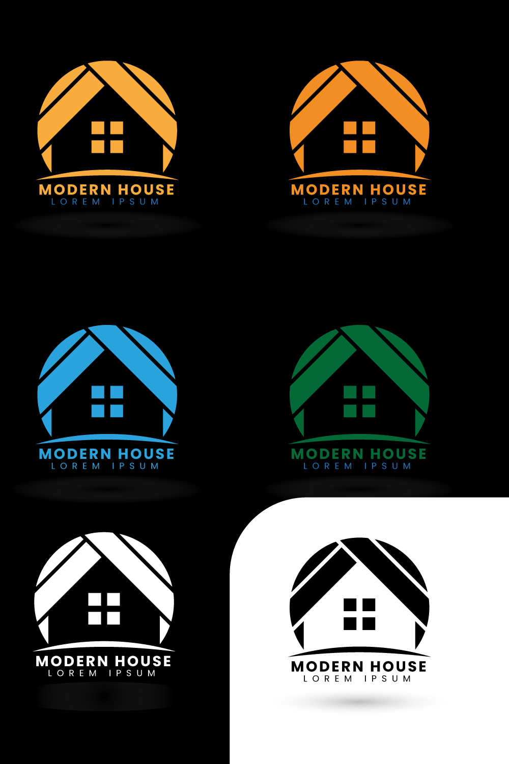 Modern house logo template pinterest preview image.