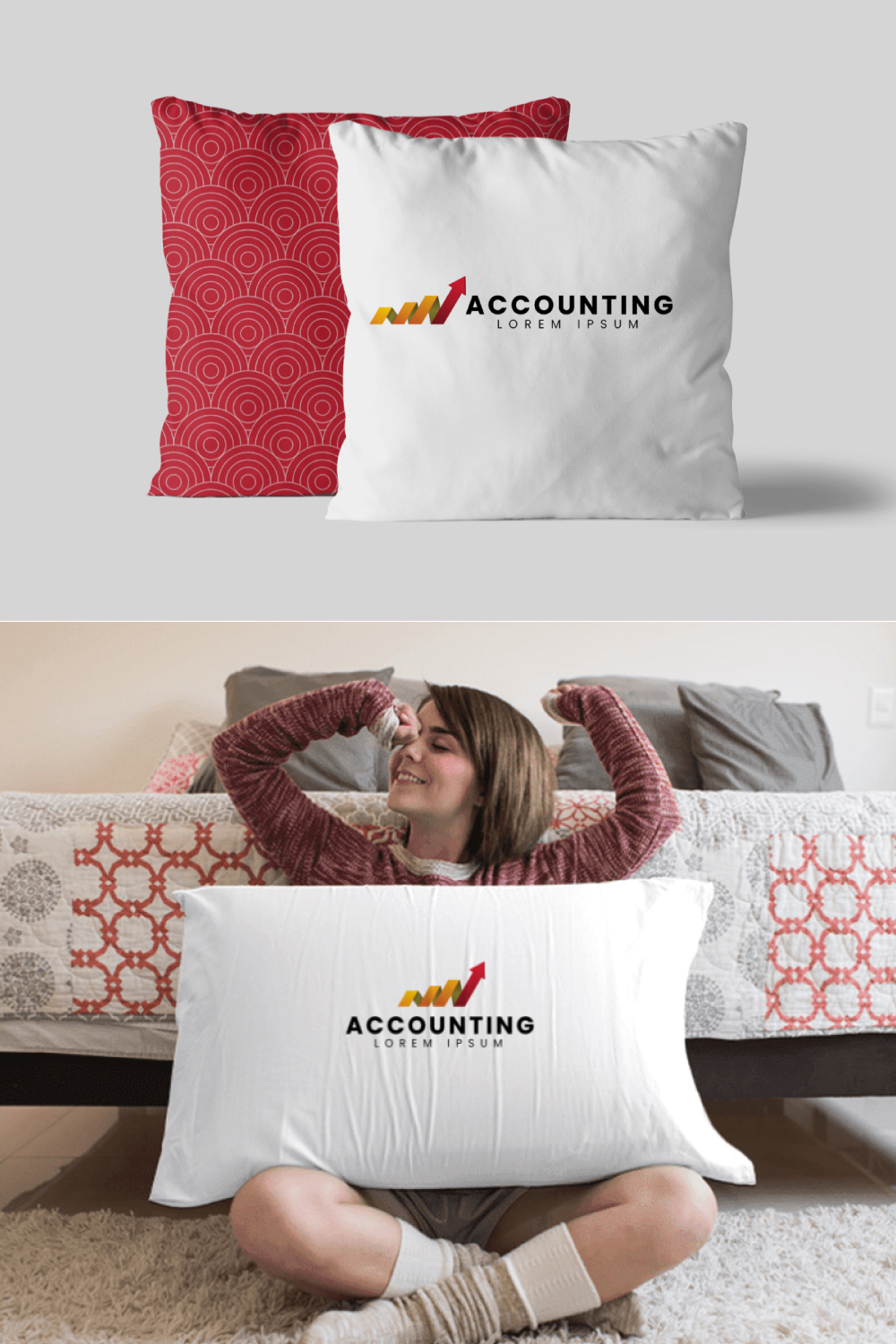 Growing Accounting & Financial Logo Template pinterest preview image.