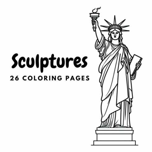 Sculptures coloring pages cover image.