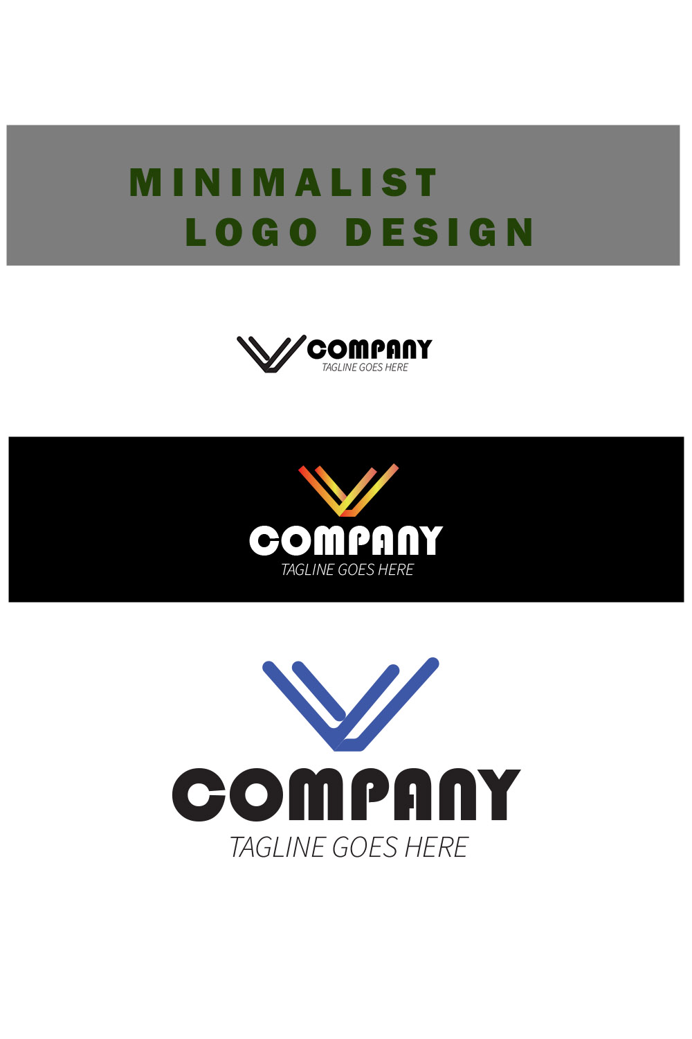 v minimalist logo design just for $10 pinterest preview image.