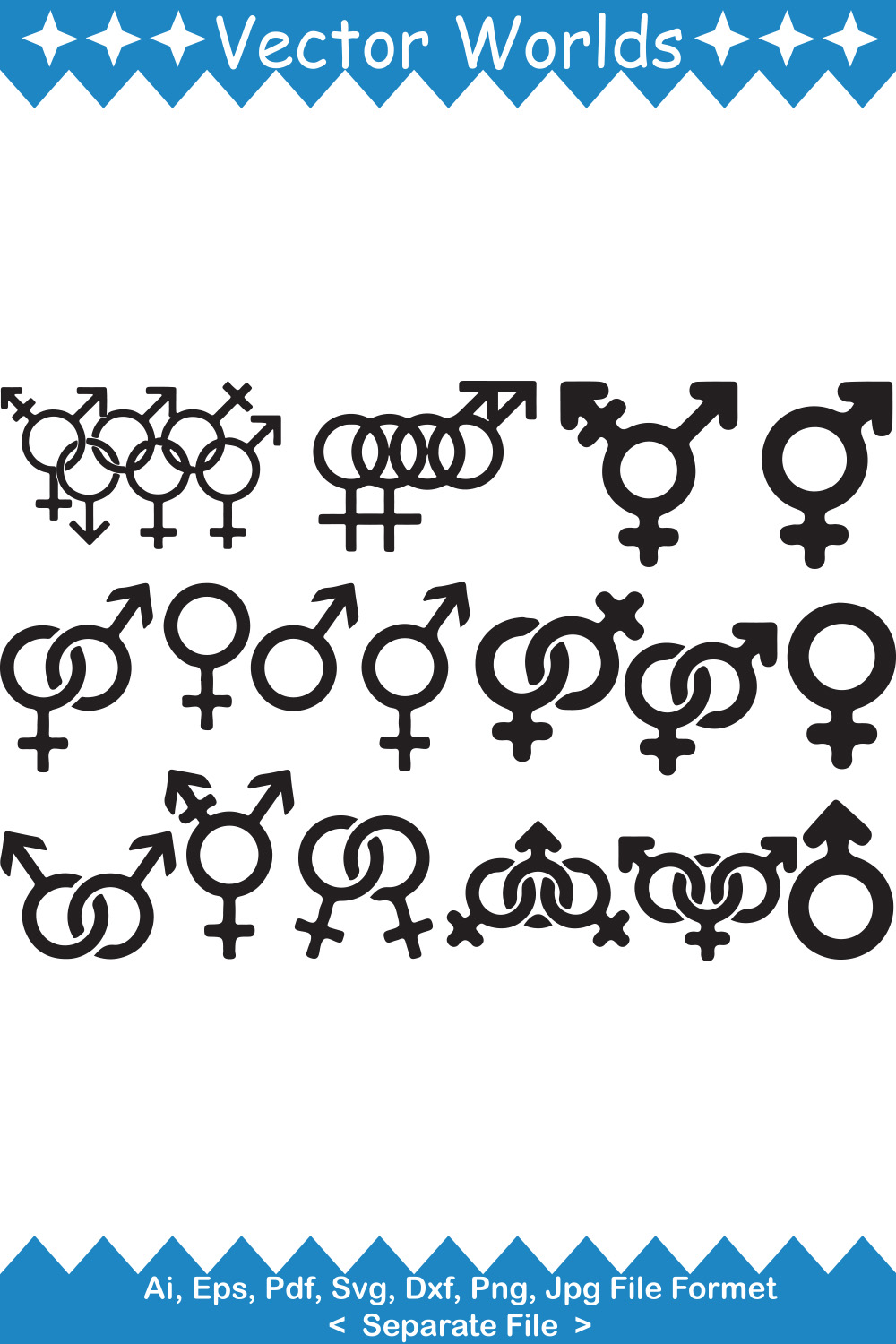 Sexuality Symbol SVG Vector Design pinterest preview image.