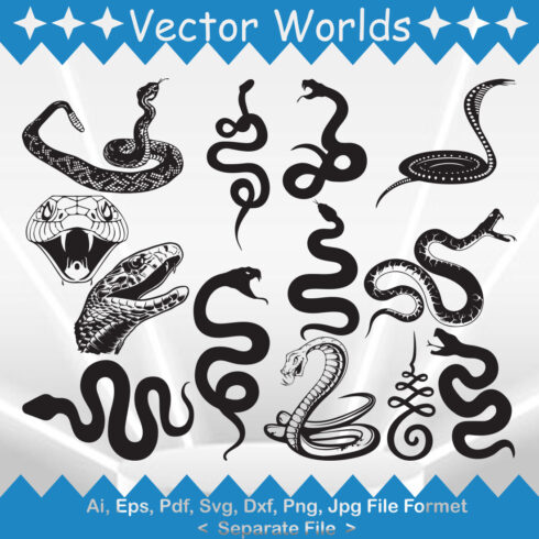 Snake Ornament SVG Vector Design cover image.