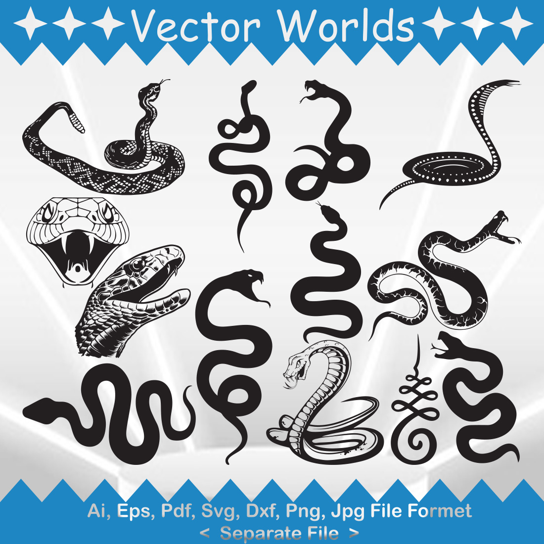 Snake Ornament SVG Vector Design preview image.