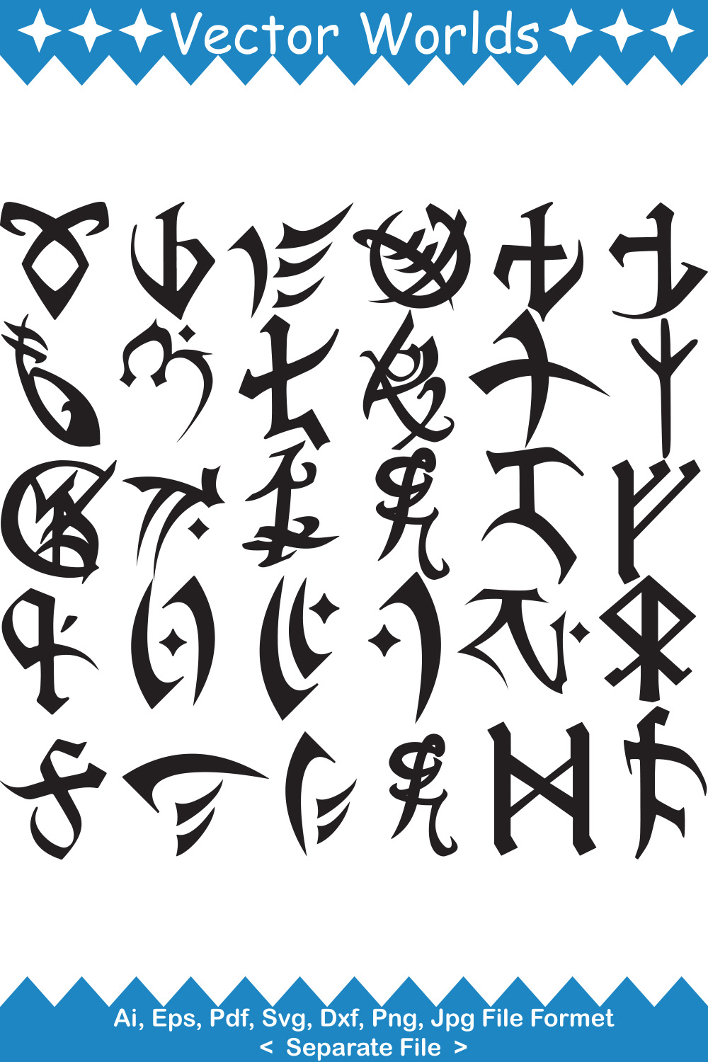 Runes SVG Vector Design pinterest preview image.