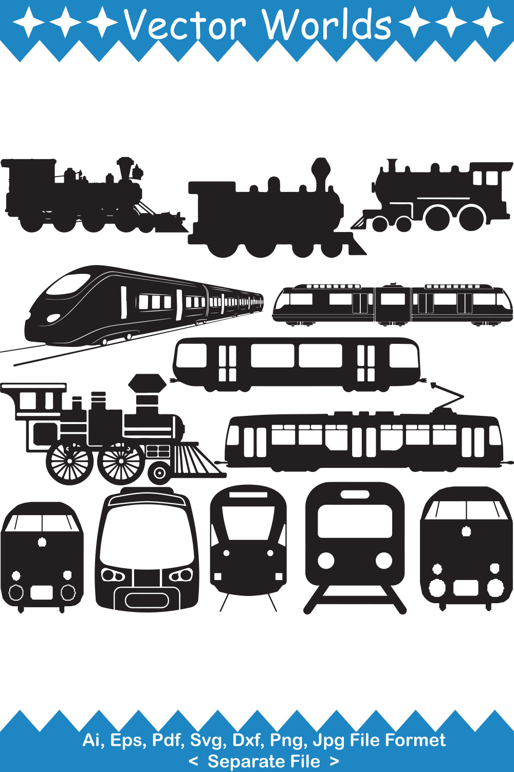 Train SVG Vector Design pinterest preview image.