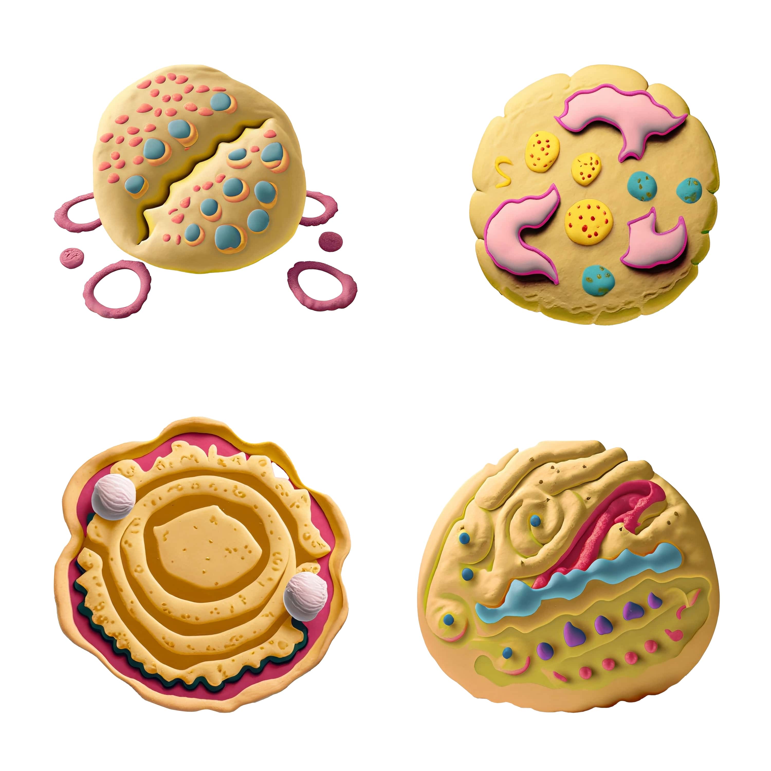 set of dough with different fillings. vector illustration isolated on white background. 829