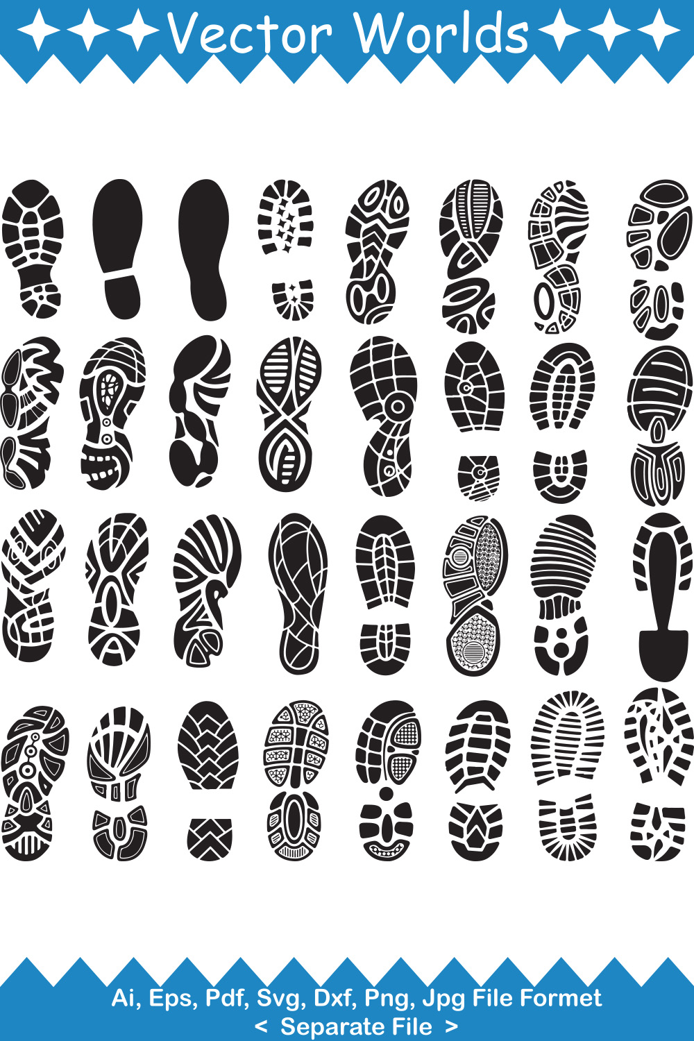 Shoe Sole SVG Vector Design pinterest preview image.