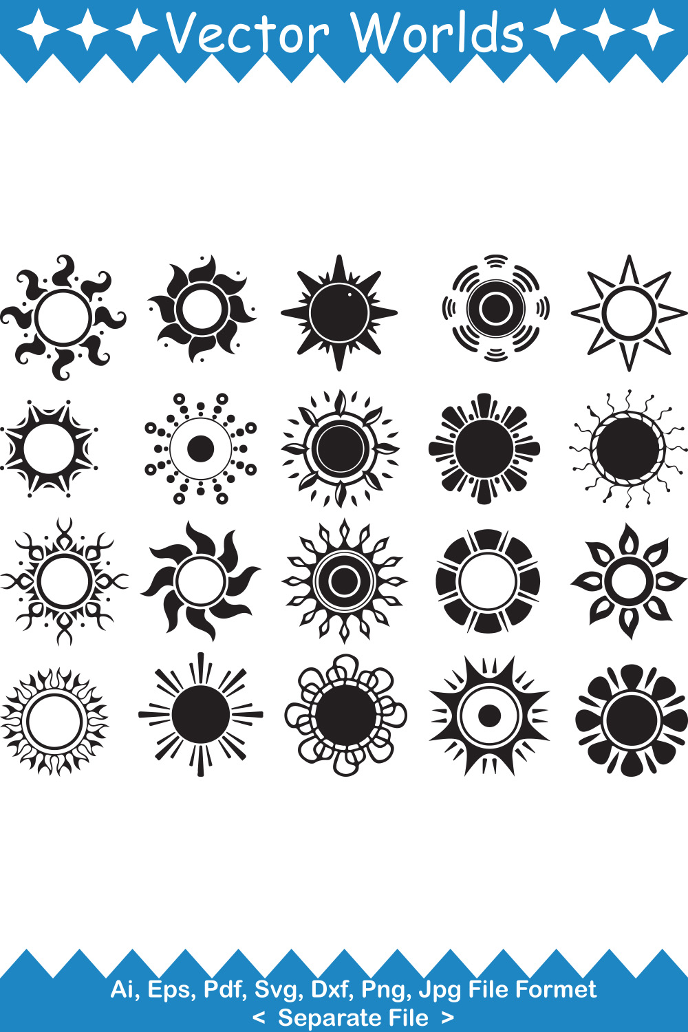 Sunshine SVG Vector Design pinterest preview image.