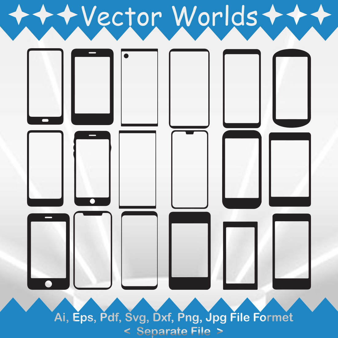 Smart Phone SVG Vector Design preview image.