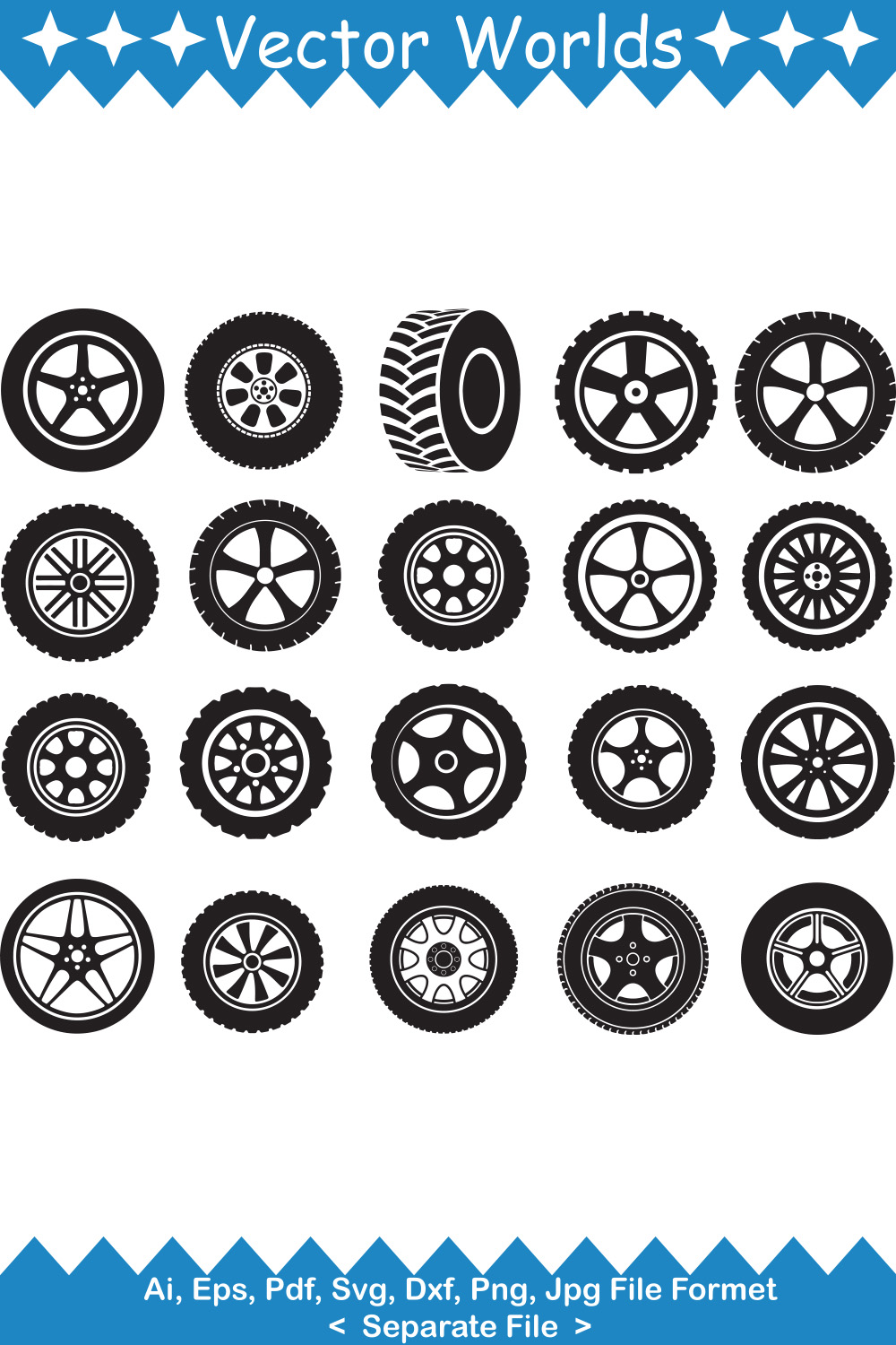 Tyre SVG Vector Design pinterest preview image.