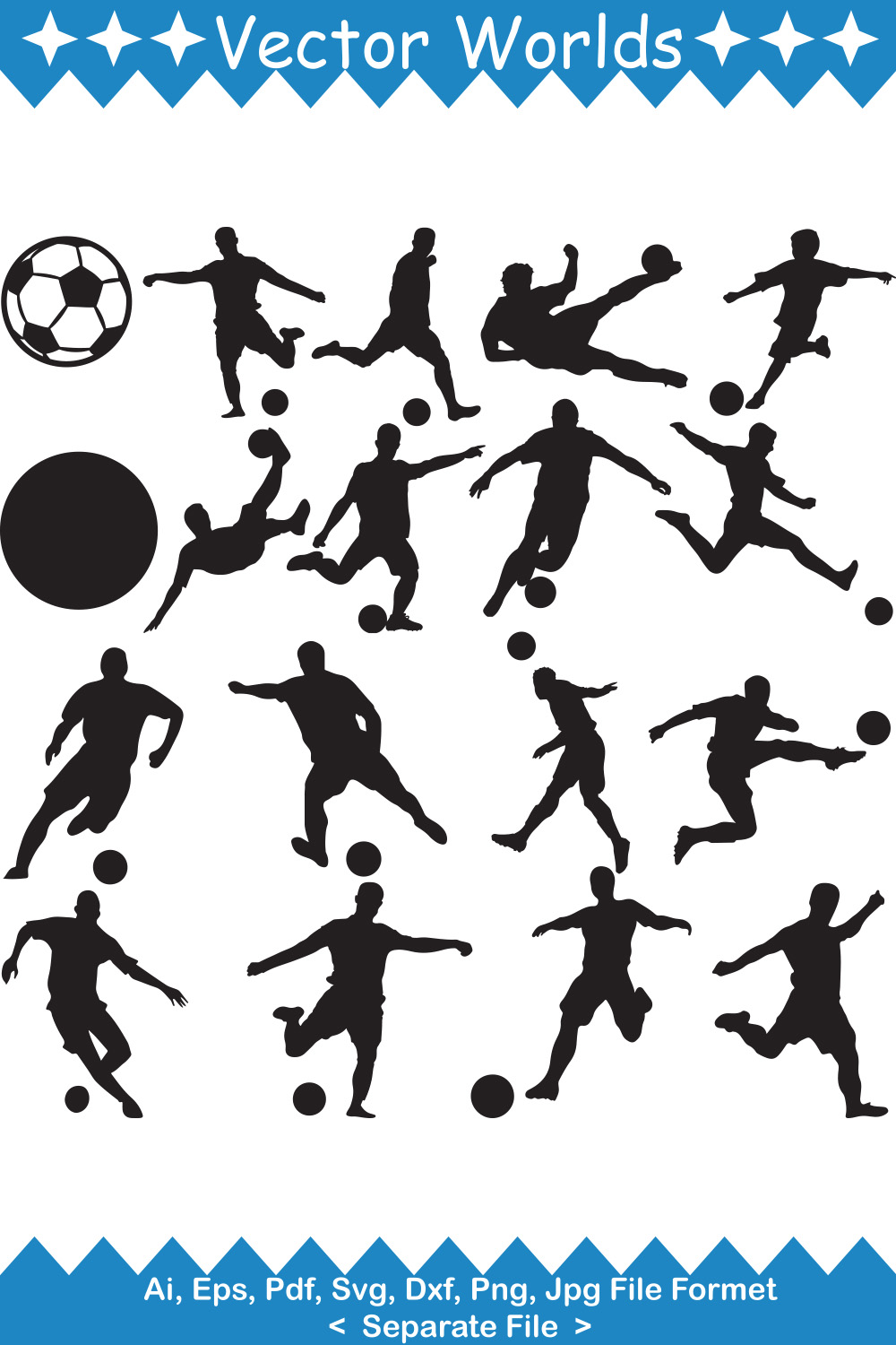 Soccer SVG Vector Design pinterest preview image.