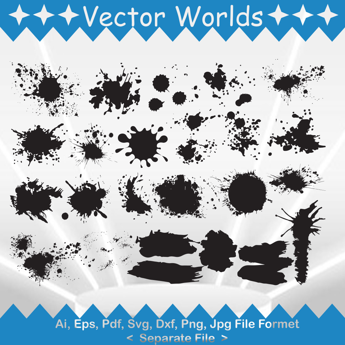 Splatter Paint SVG Vector Design preview image.