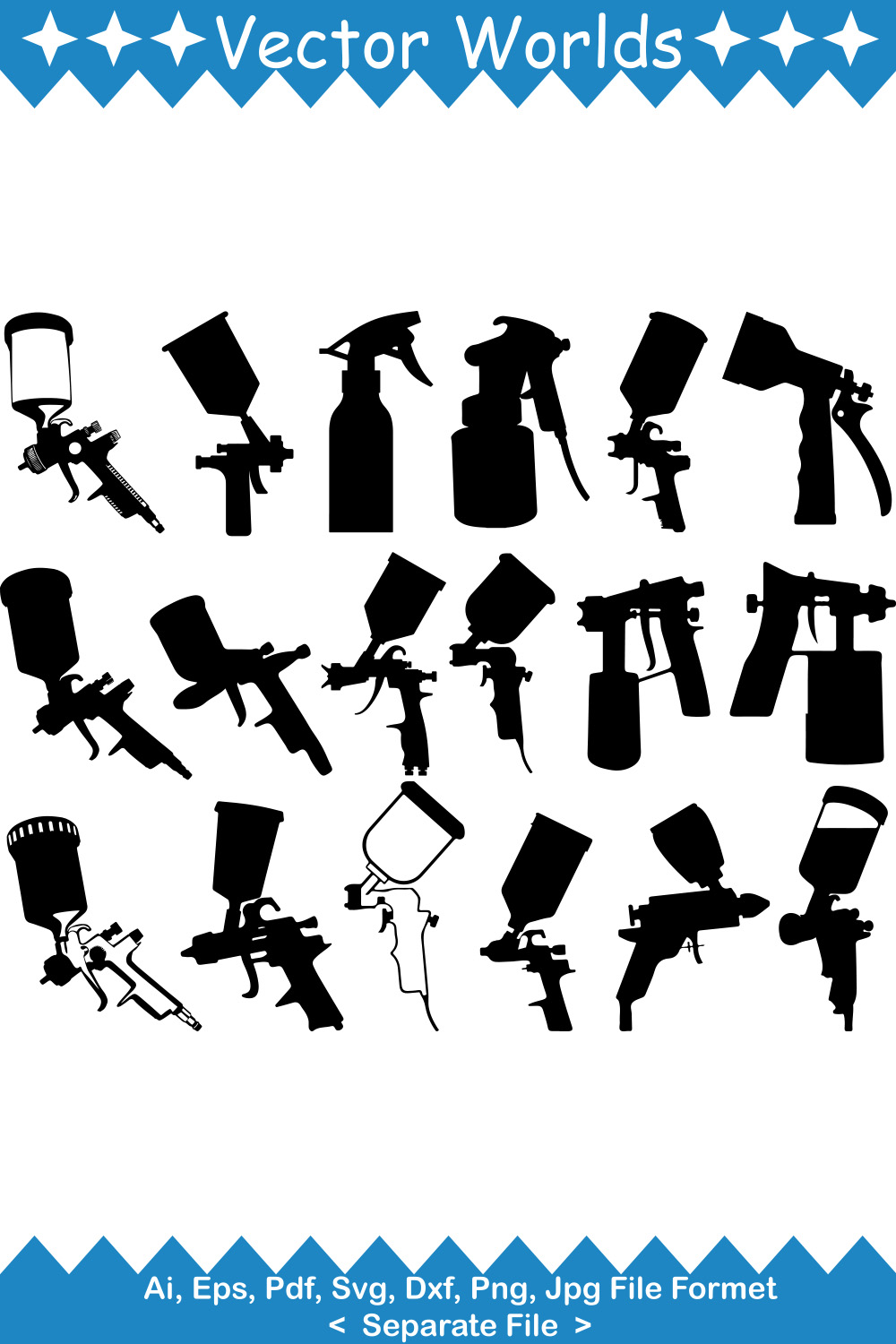 Spray Gun SVG Vector Design pinterest preview image.