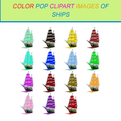 15 COLOR POP CLIPART IMAGES OF SHIPS cover image.