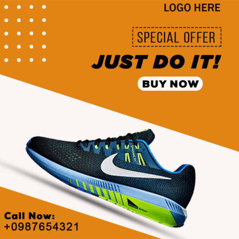 Social Media Post Design for Sports shoes cover image.