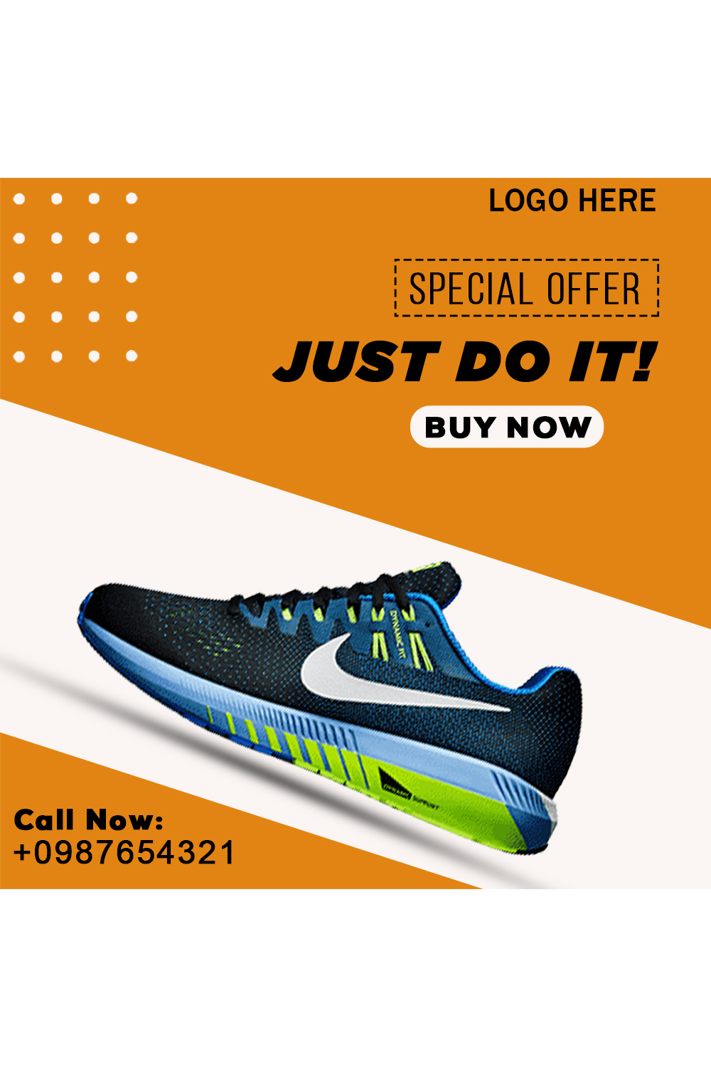 Social Media Post Design for Sports shoes pinterest preview image.
