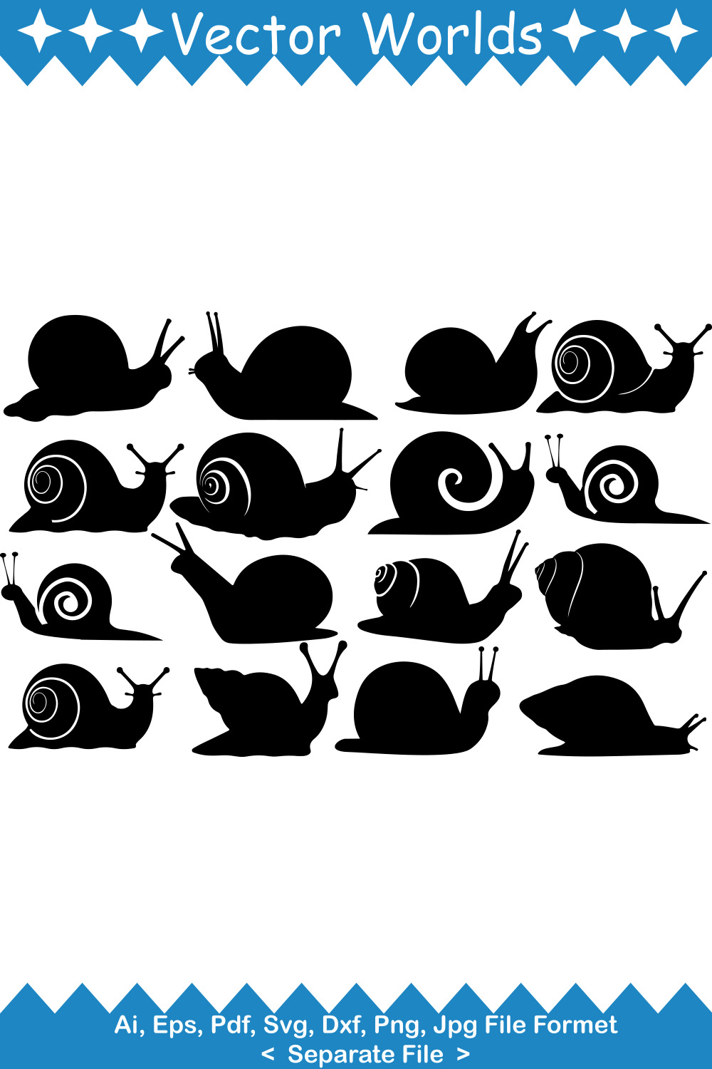 Snail SVG Vector Design pinterest preview image.