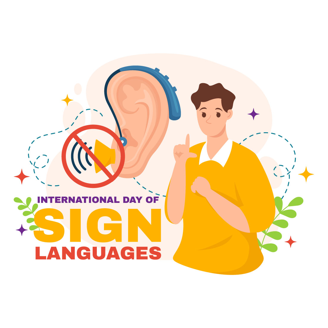 12 International Day of Sign Languages Illustration cover image.