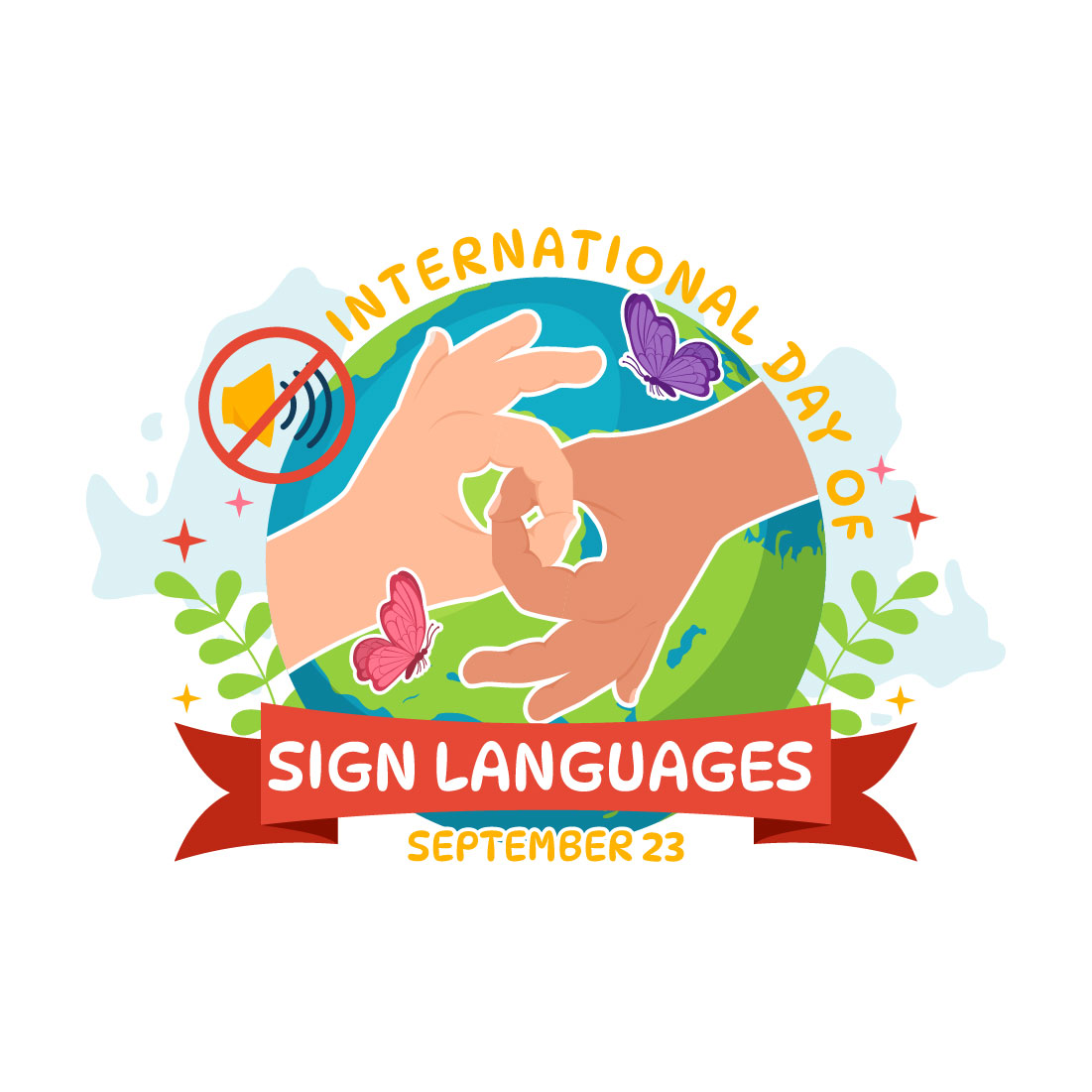 12 International Day of Sign Languages Illustration preview image.