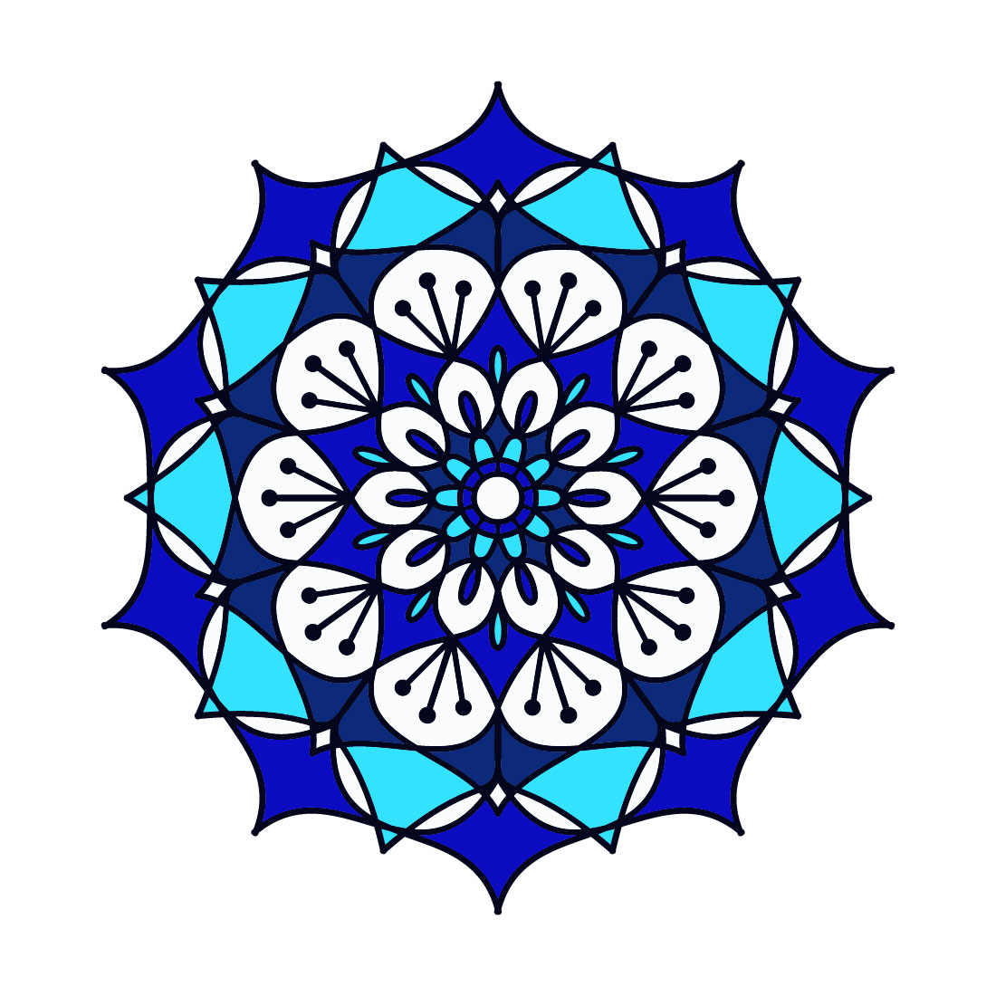 Simple Vector Paper Cutting Mandala Design cover image.