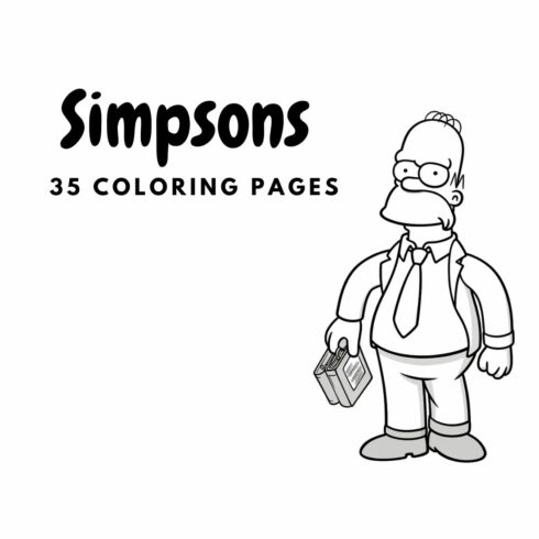Simpsons coloring pages cover image.