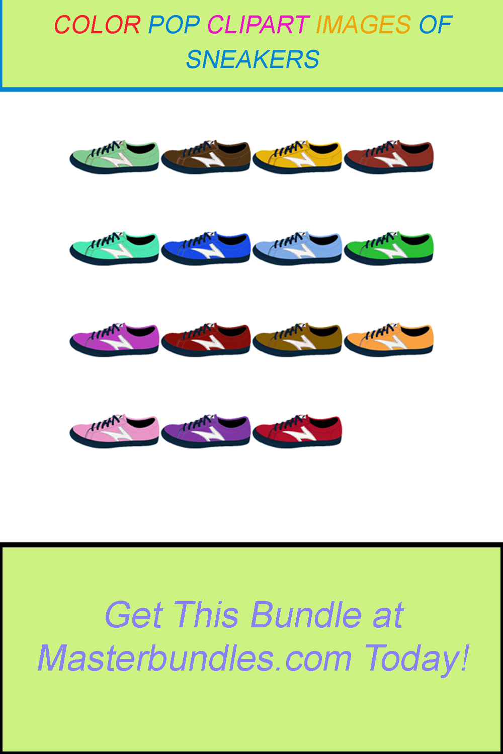 15 COLOR POP CLIPART IMAGES OF SNEAKERS pinterest preview image.