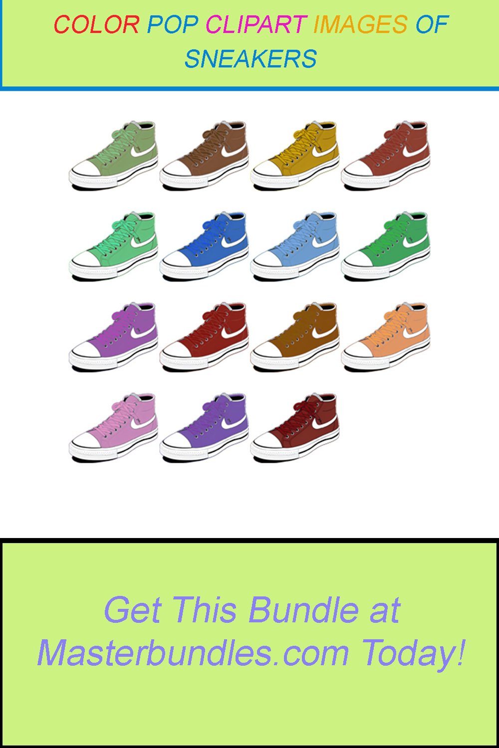 15 COLOR POP CLIPART IMAGES OF SNEAKERS pinterest preview image.