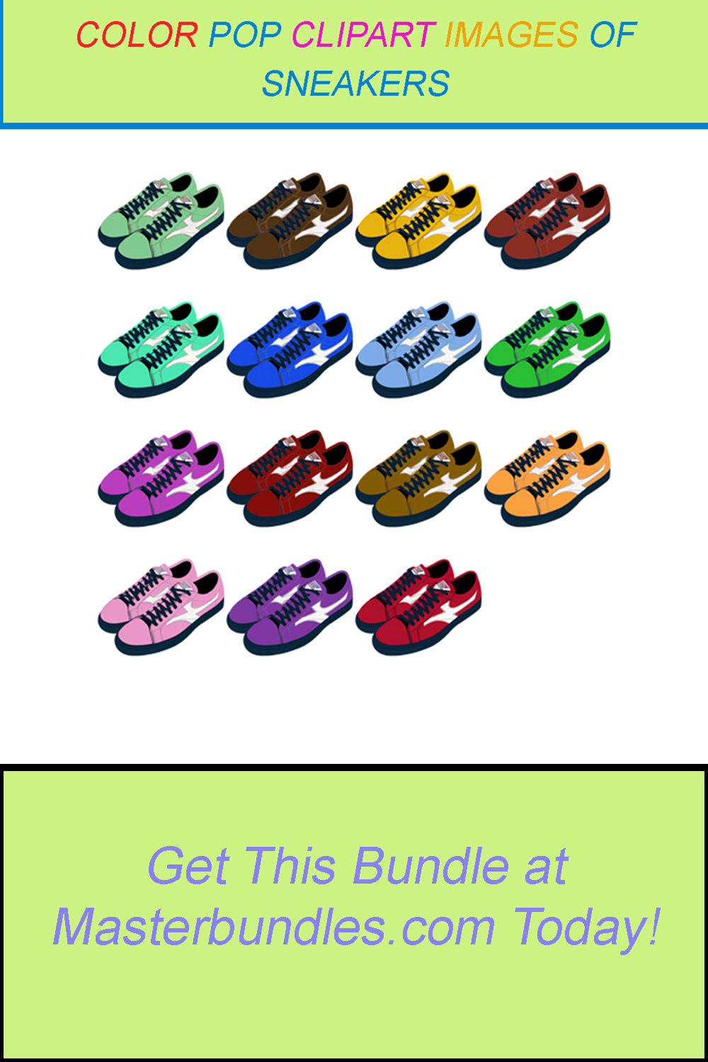 15 COLOR POP CLIPART IMAGES OF SNEAKERS pinterest preview image.