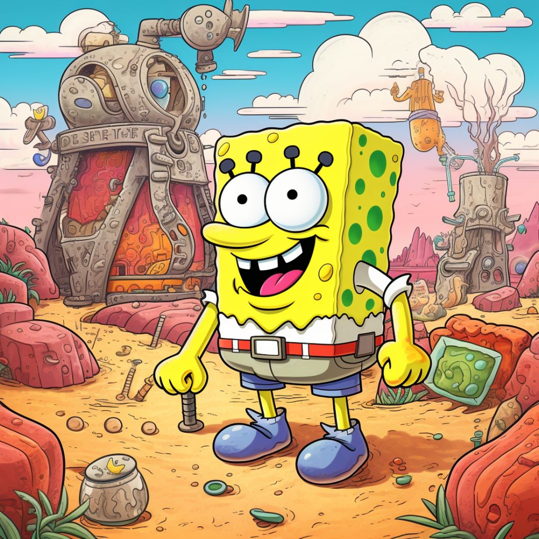 Spongebob coloring pages preview image.