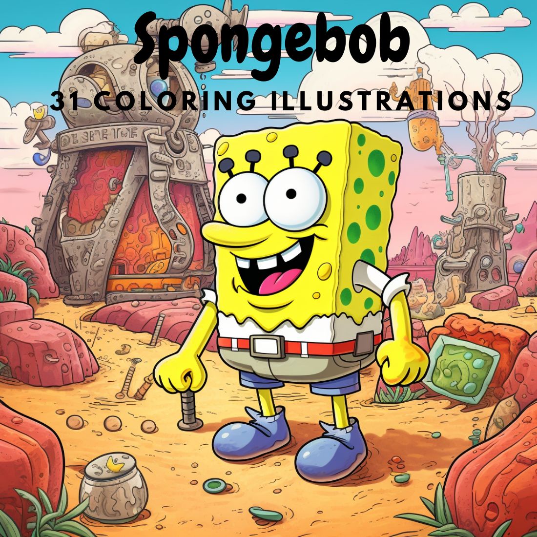 Spongebob coloring pages cover image.
