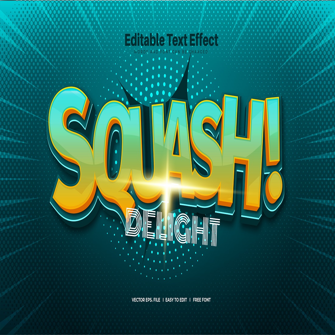 Squash delight text effect preview image.
