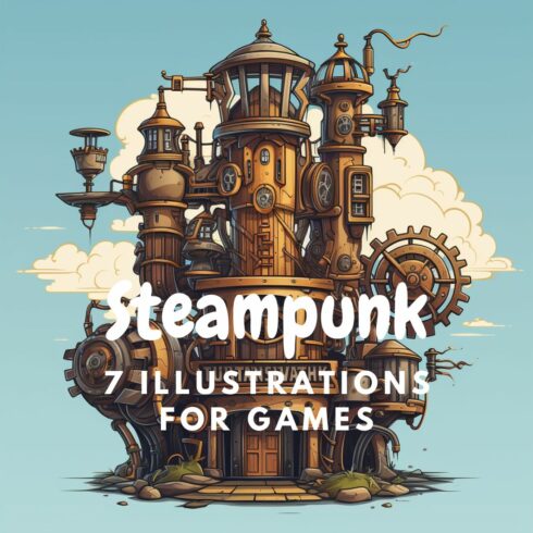 Steampunk game illustrations cover image.