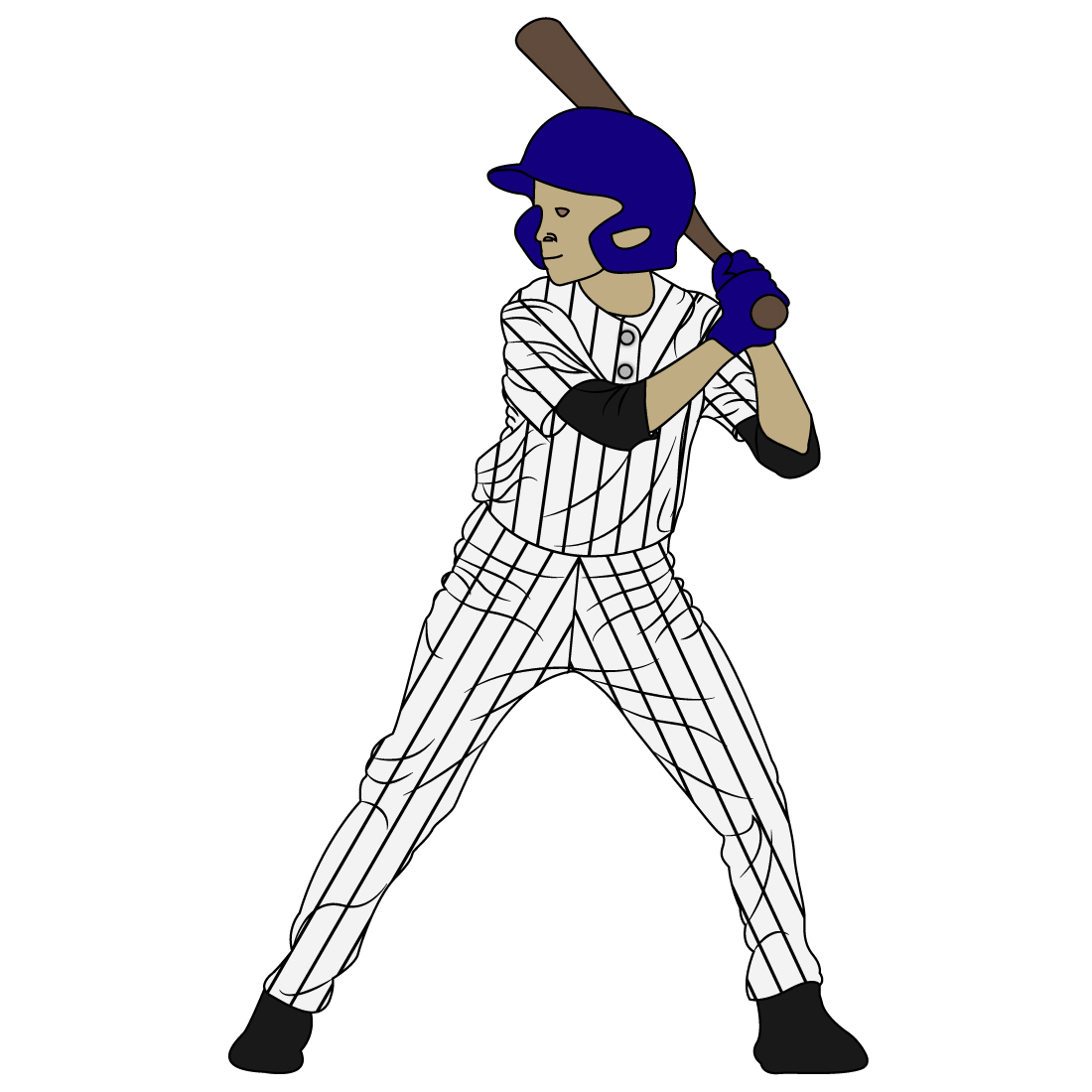 Baseball Players Actions - TShirt Print Design preview image.