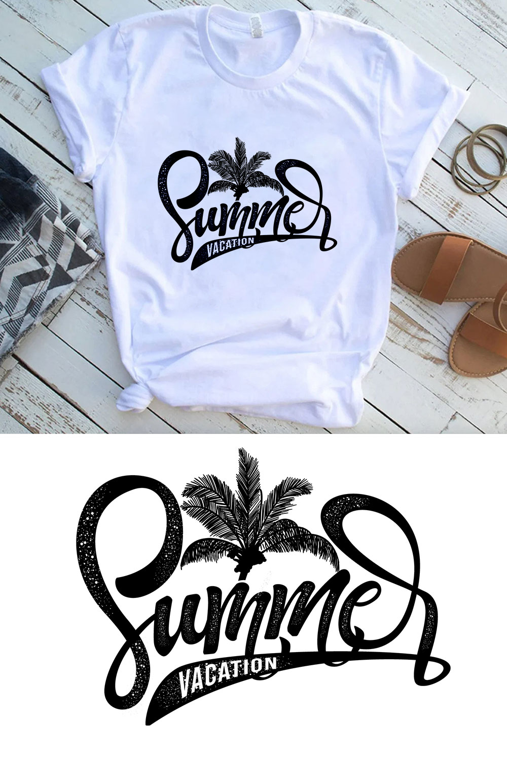 Tropical summer vacation t-shirt pinterest preview image.