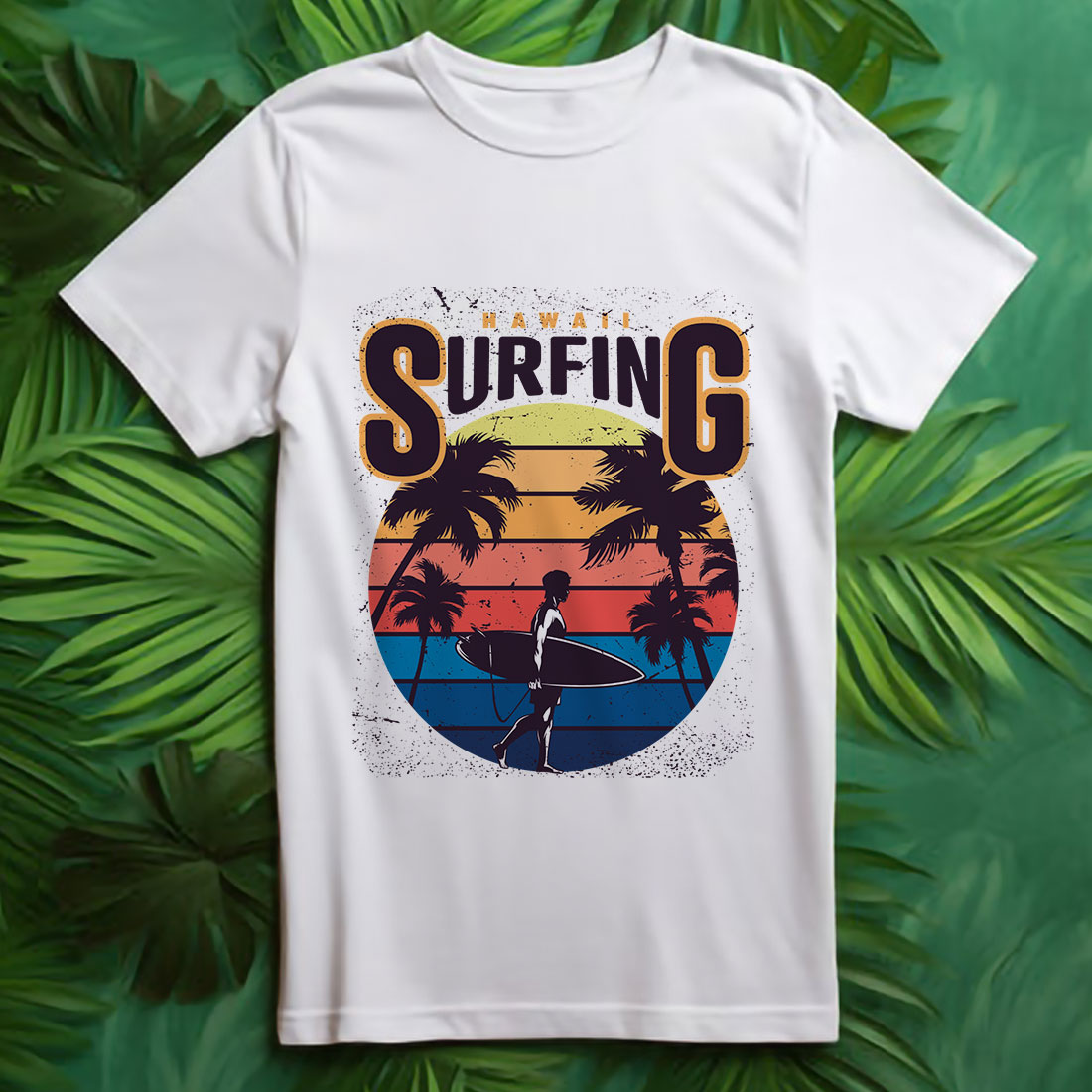 Tropical Beacj Surfing T-Shirt preview image.