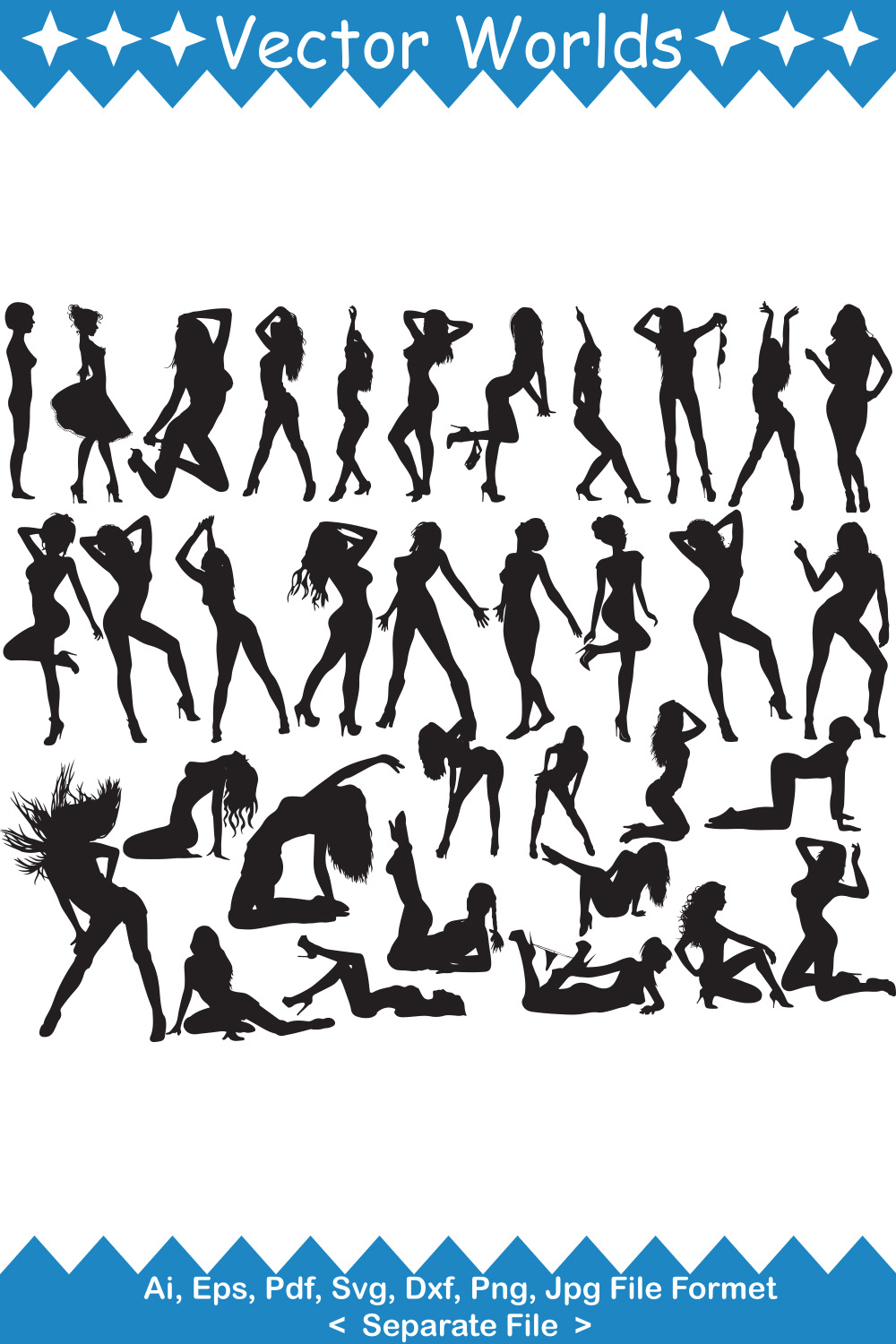 Sexy Woman SVG Vector Design pinterest preview image.